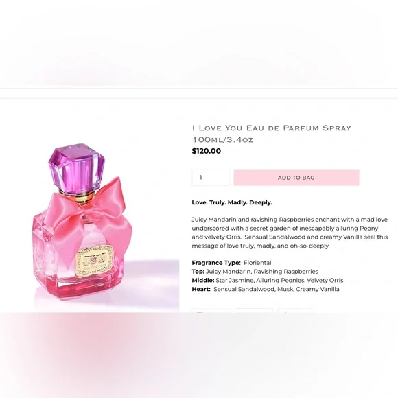 LAST ONE- - Beautiful Jean Marc Paris  I love you perfume - Picture 3 of 3